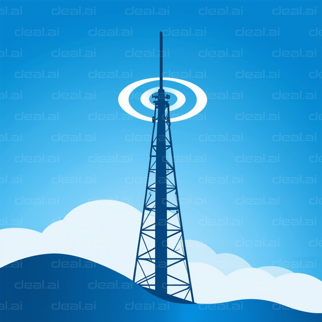 "Broadcast Tower in Blue Sky"