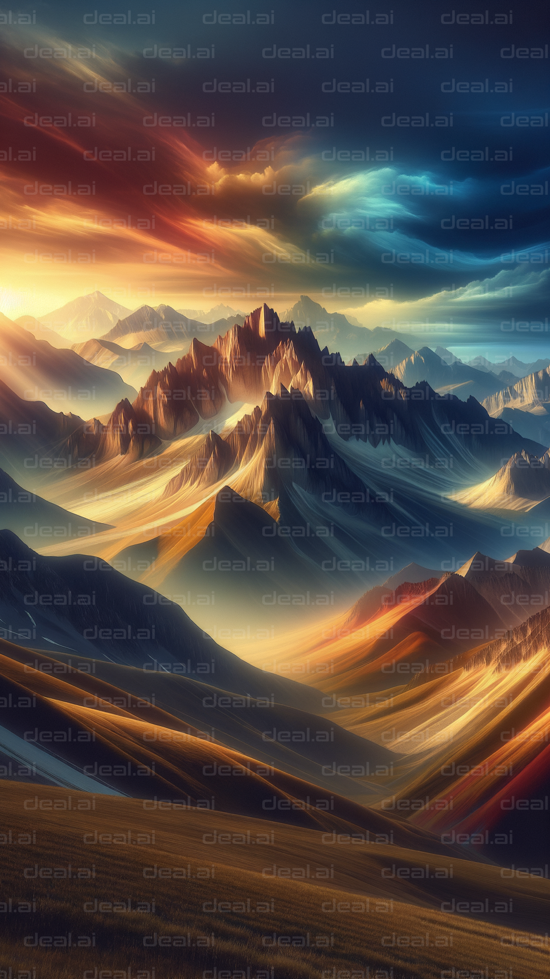 Surreal Mountain Sunset Vista