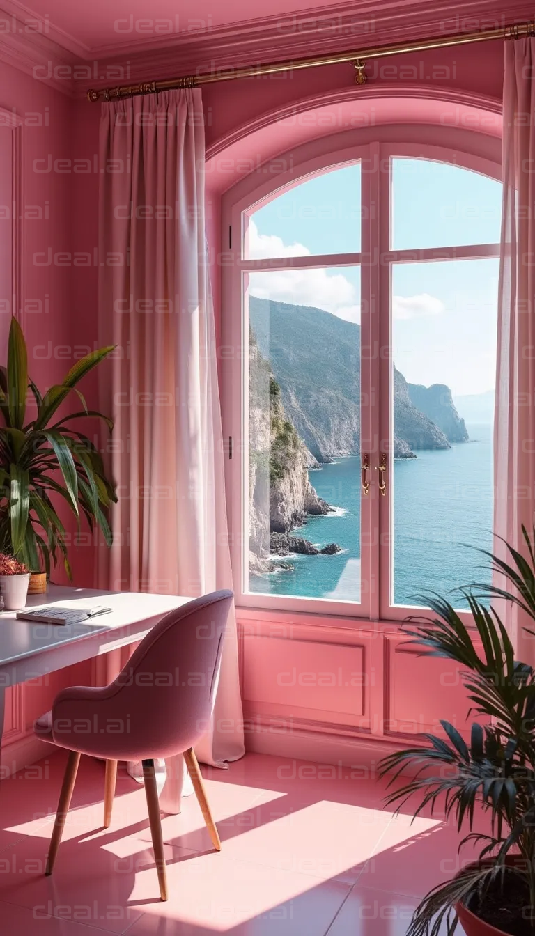 "Pink Panorama by the Sea"