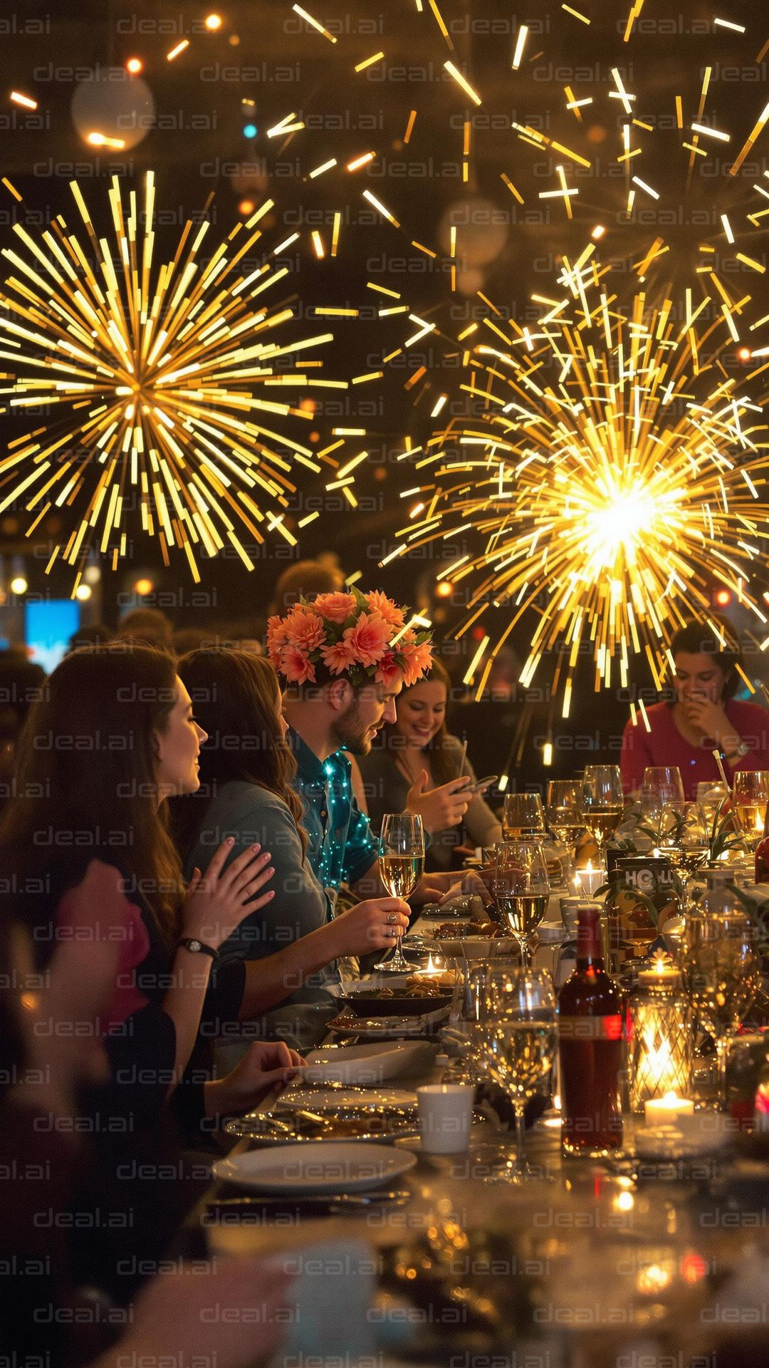 Festive Celebration with Fireworks