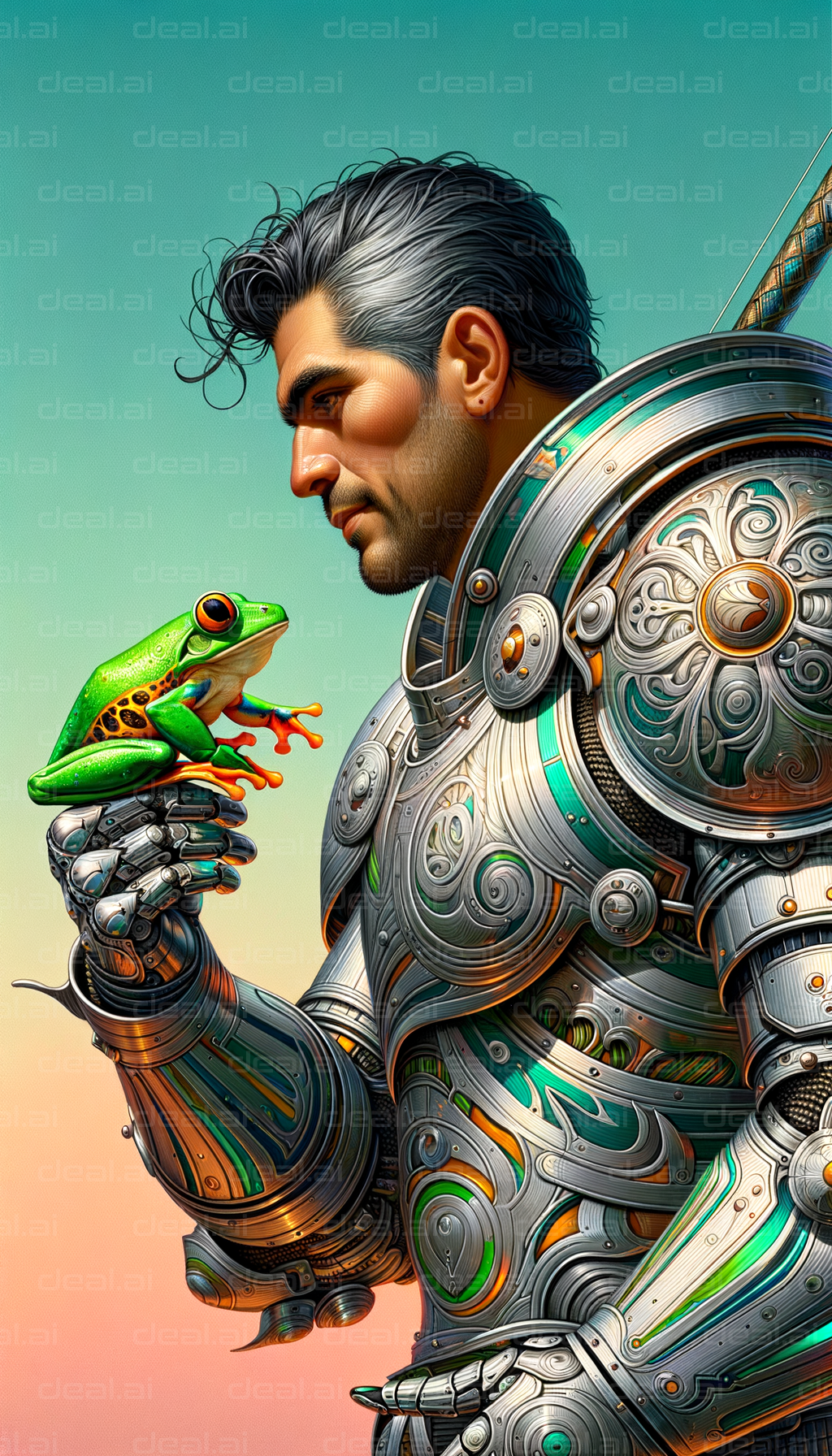 Knight Contemplates Frog's Wisdom