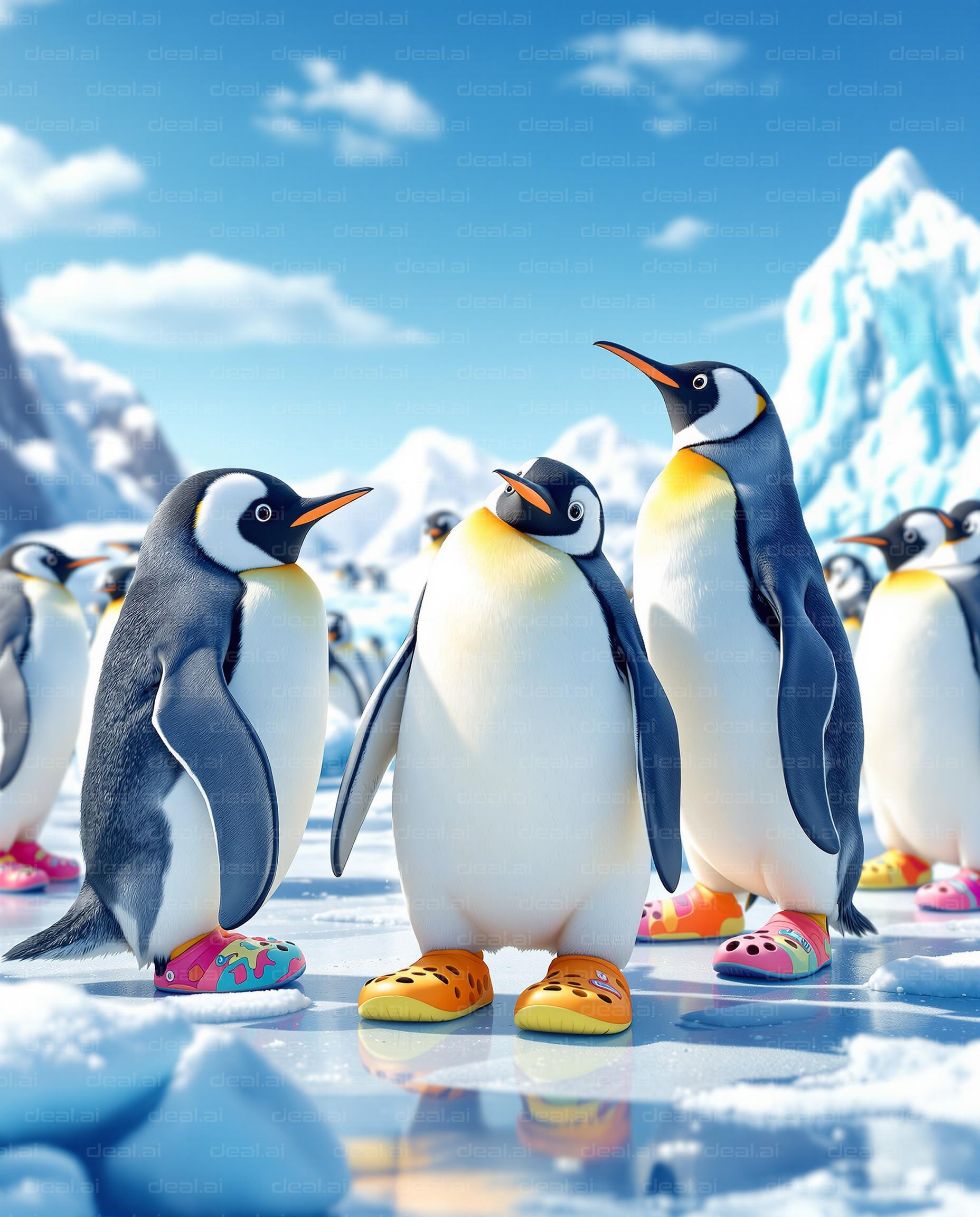 Penguins in Colorful Shoes