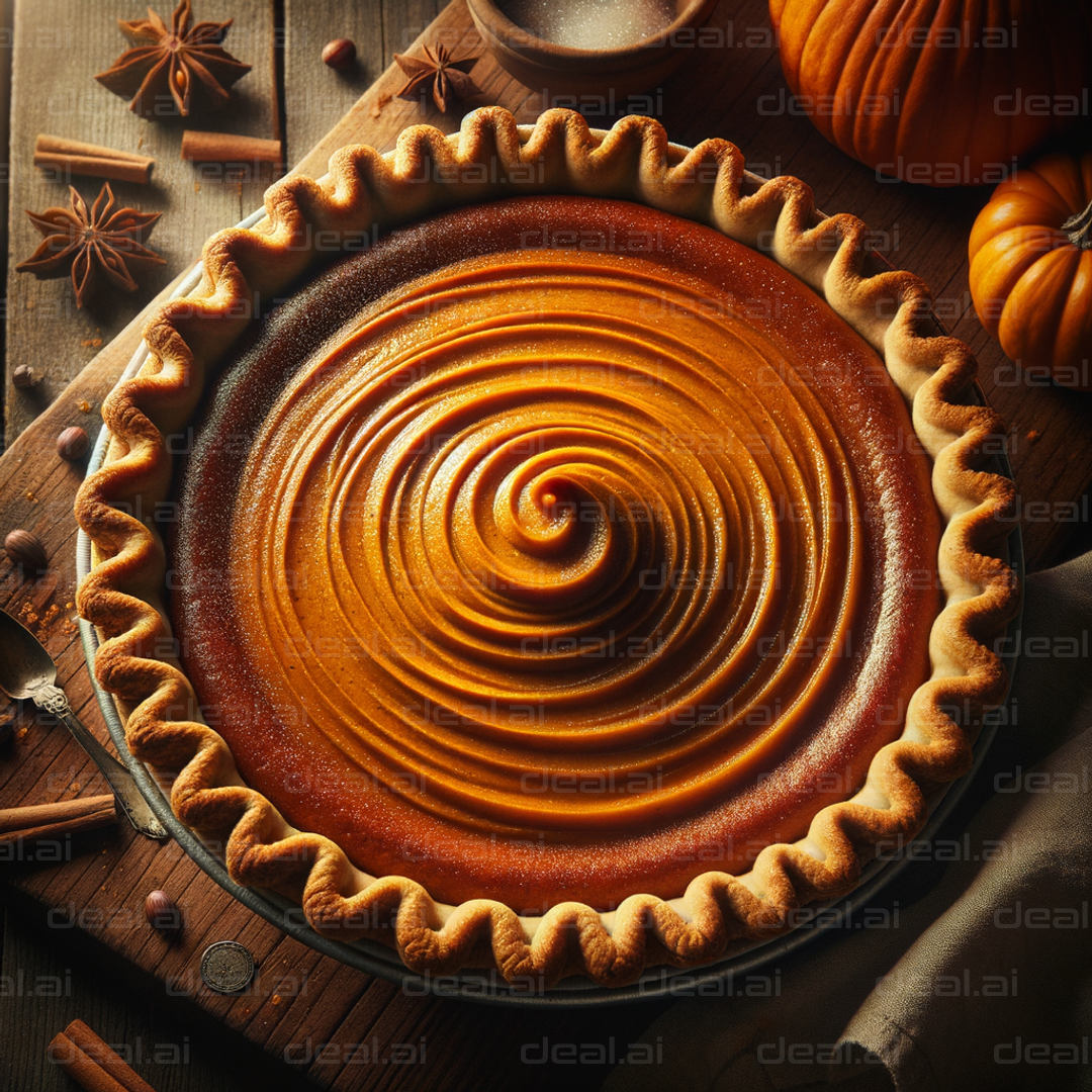 "Perfectly Swirled Pumpkin Pie"