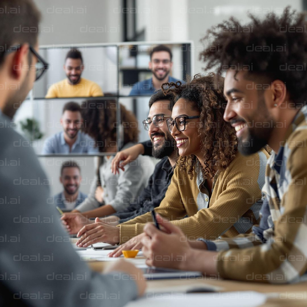 Virtual Meeting with Smiling Team