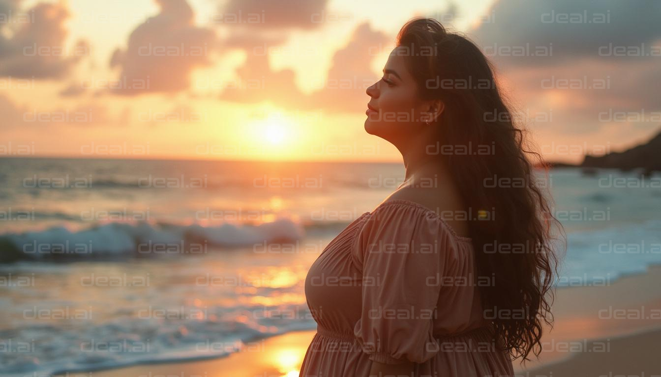 "Serene Sunset by the Ocean"