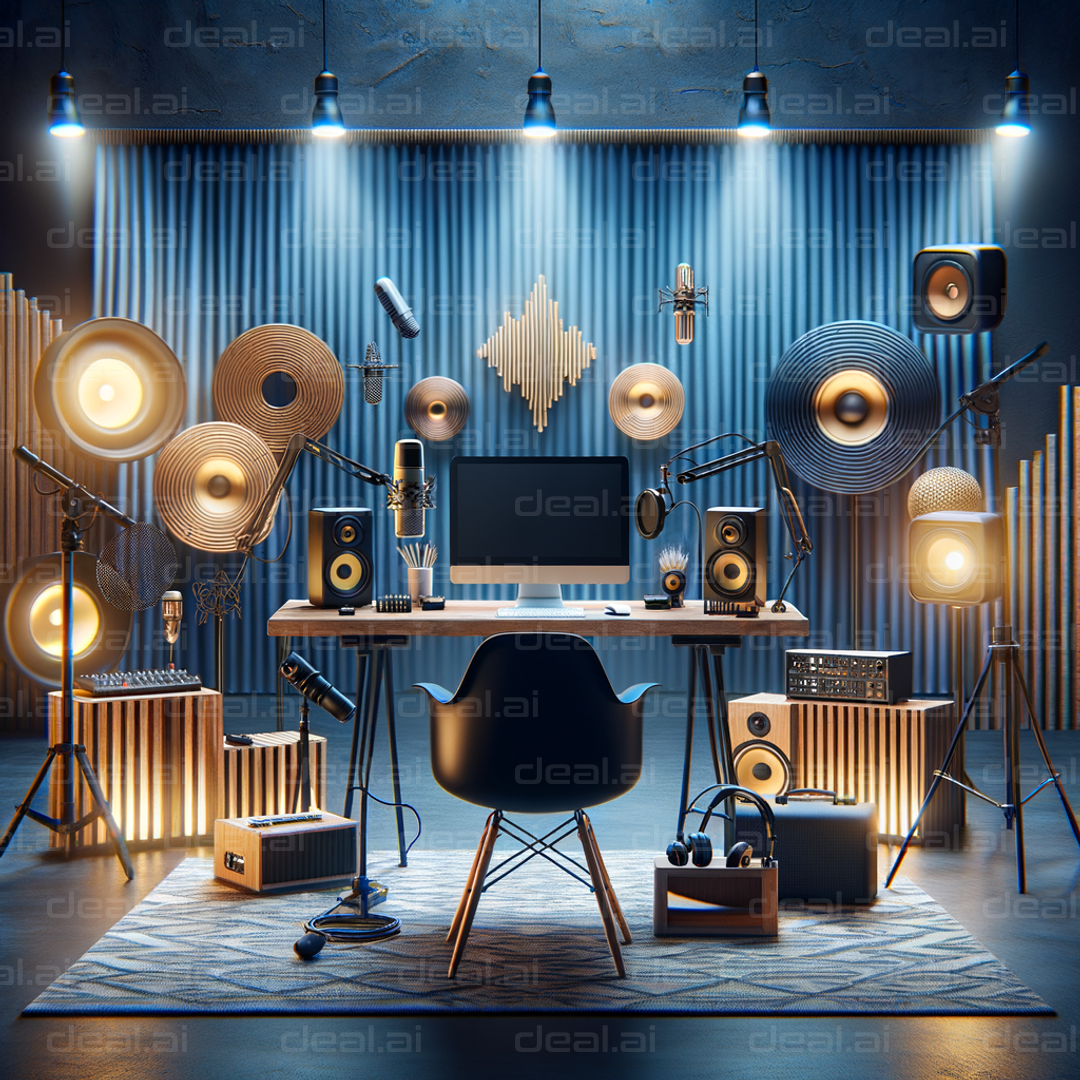 "Modern Podcast Recording Studio Setup"