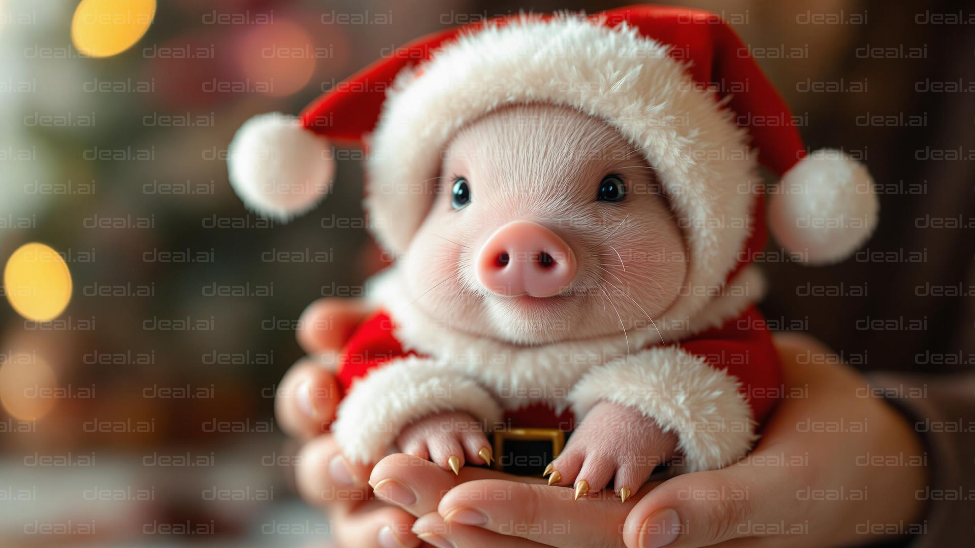 Santa Piggy in Holiday Spirit