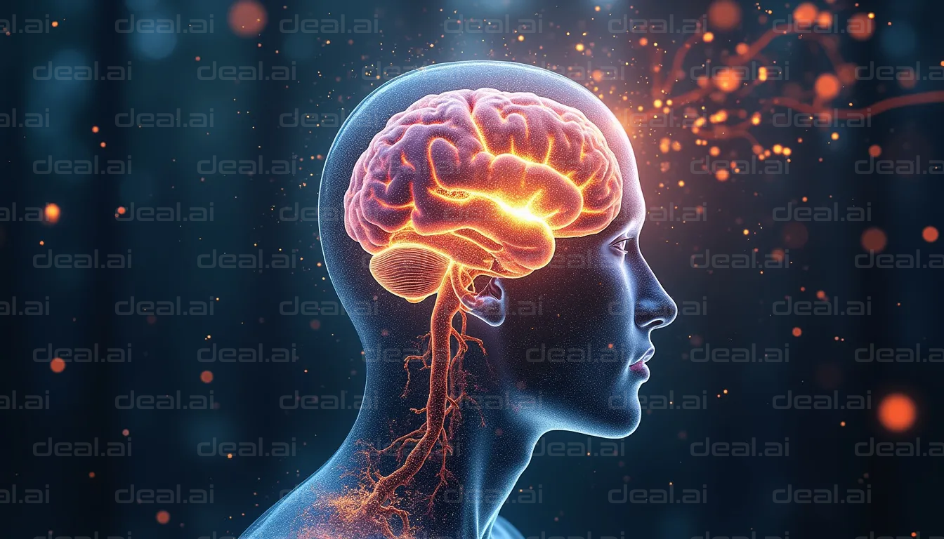 "Illuminated Brain in Human Silhouette"