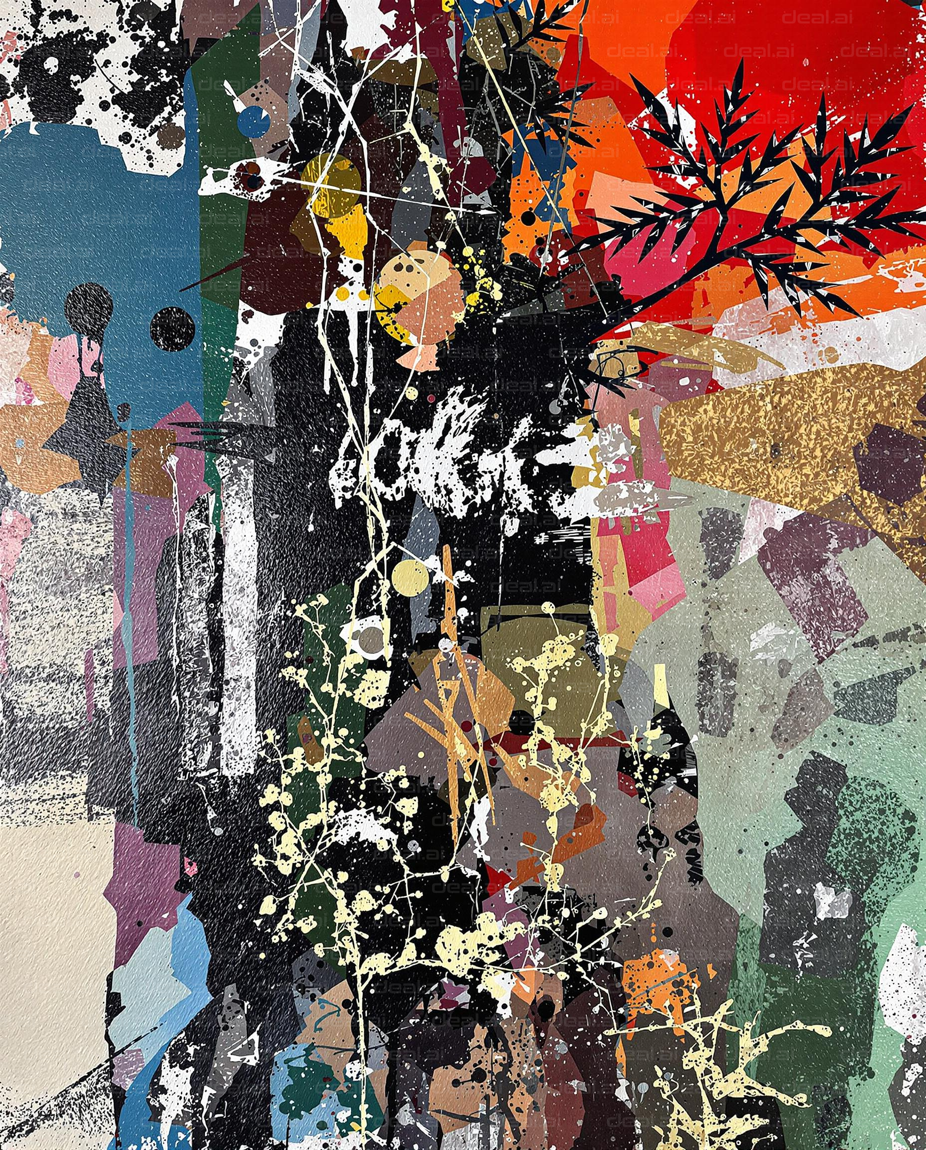 "Colorful Chaos in Abstract Art"