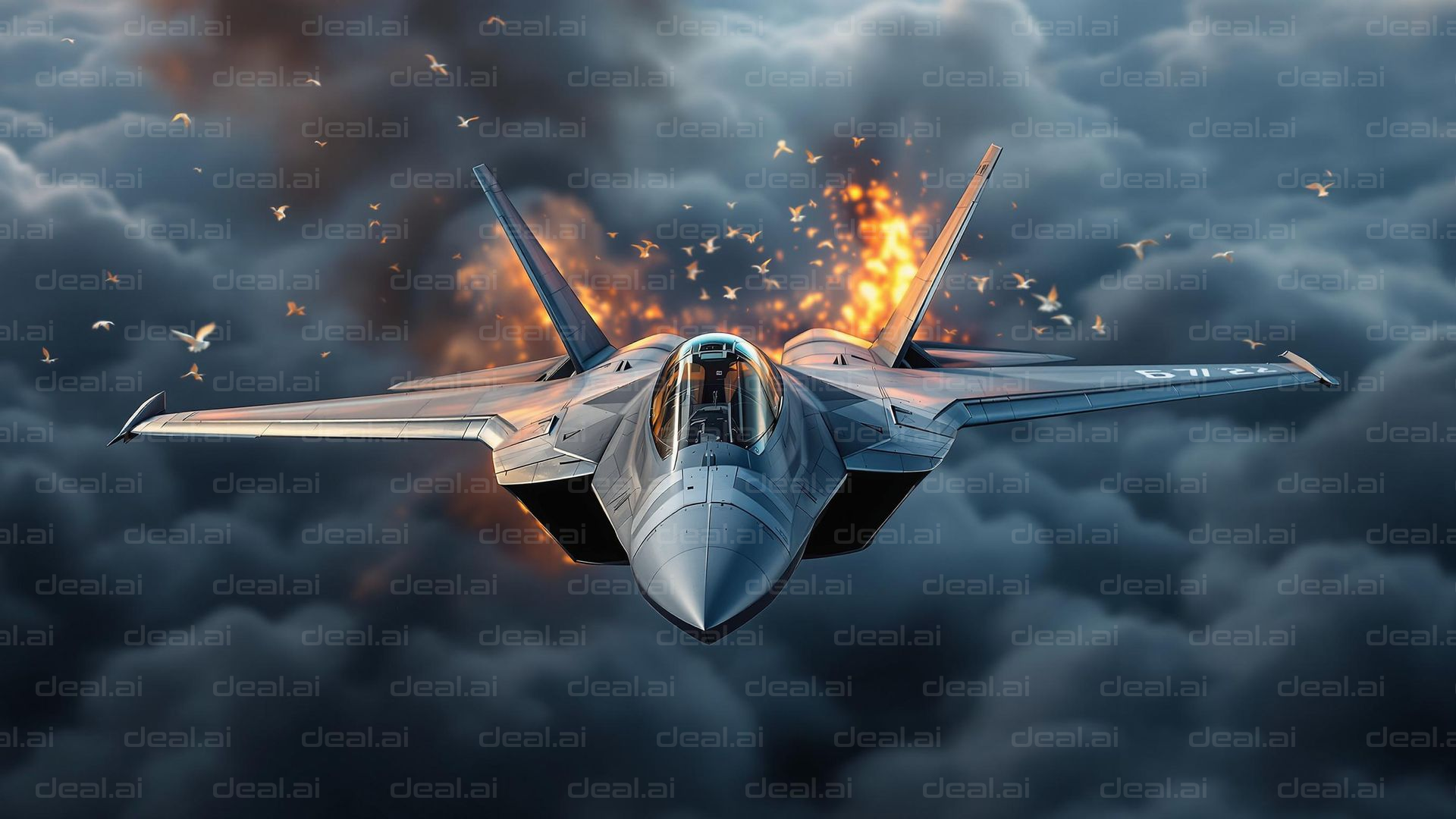 Jet Surging Through Flames