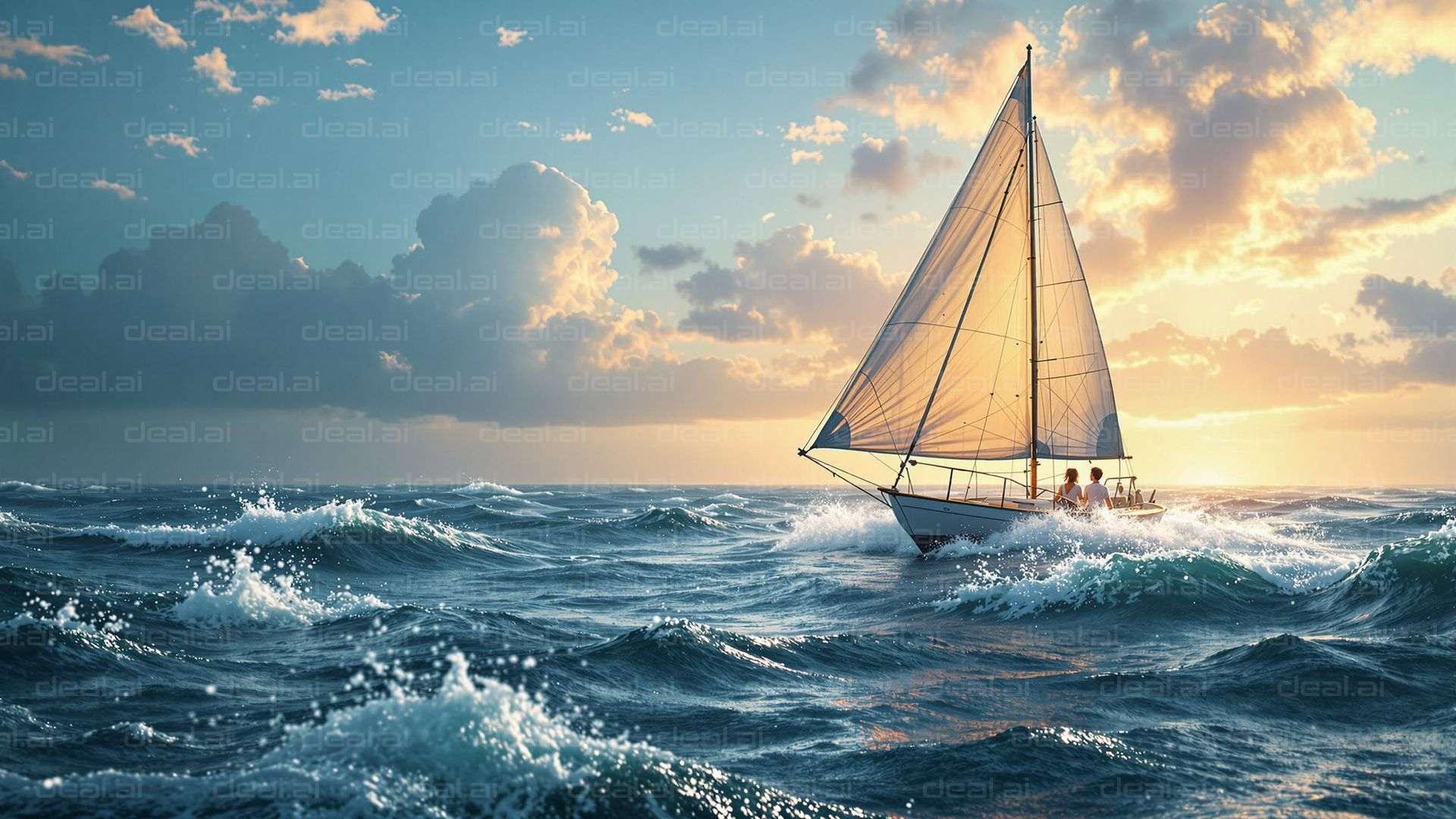 Sailing into the Sunset Waves