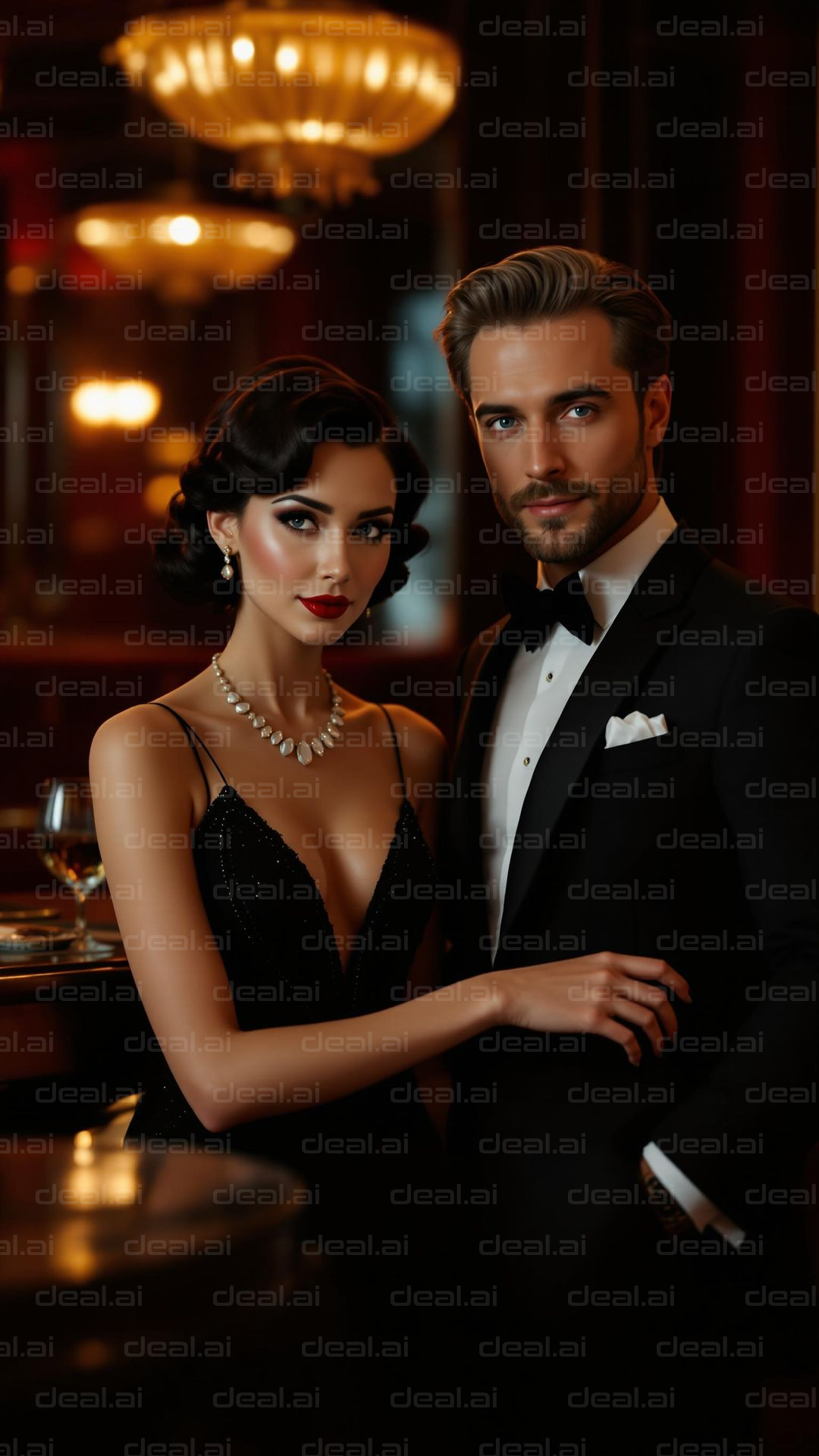 Elegant Couple at a Gala Event