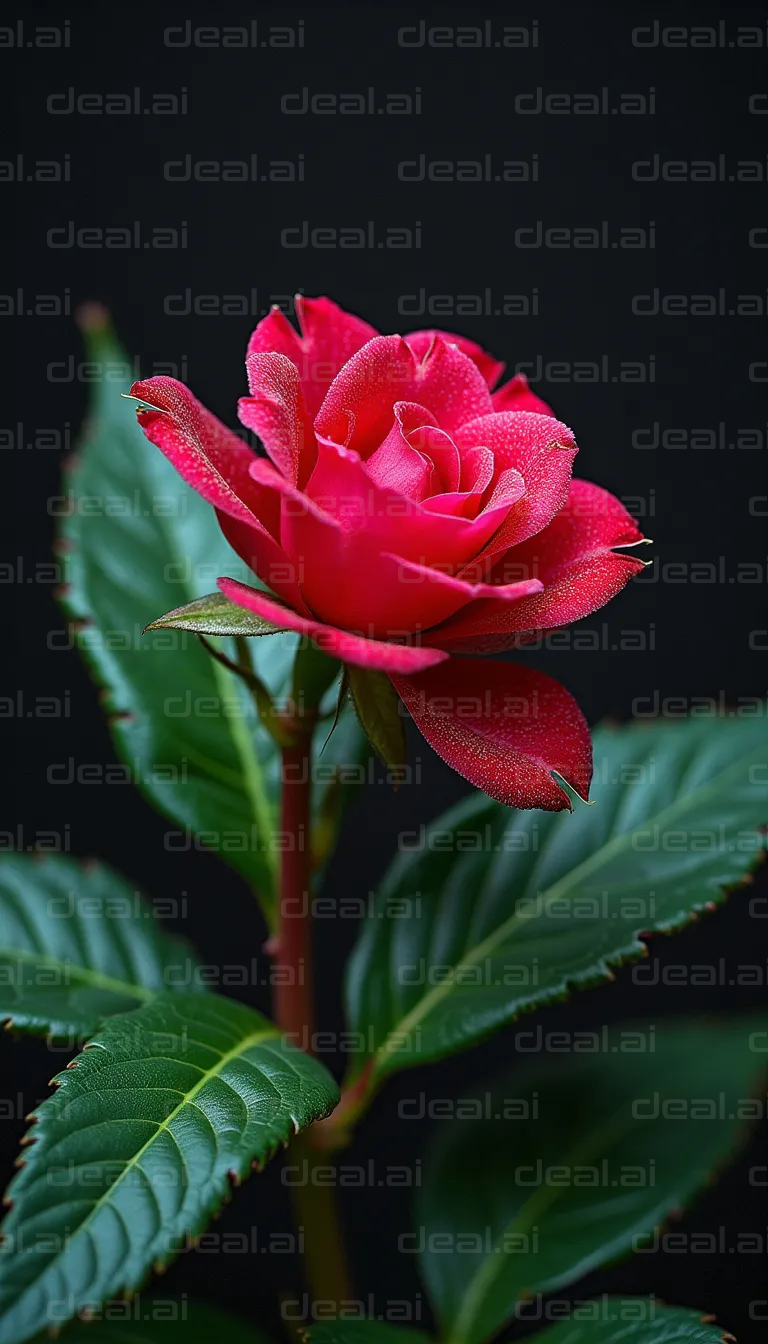 Vibrant Red Rose Closeup