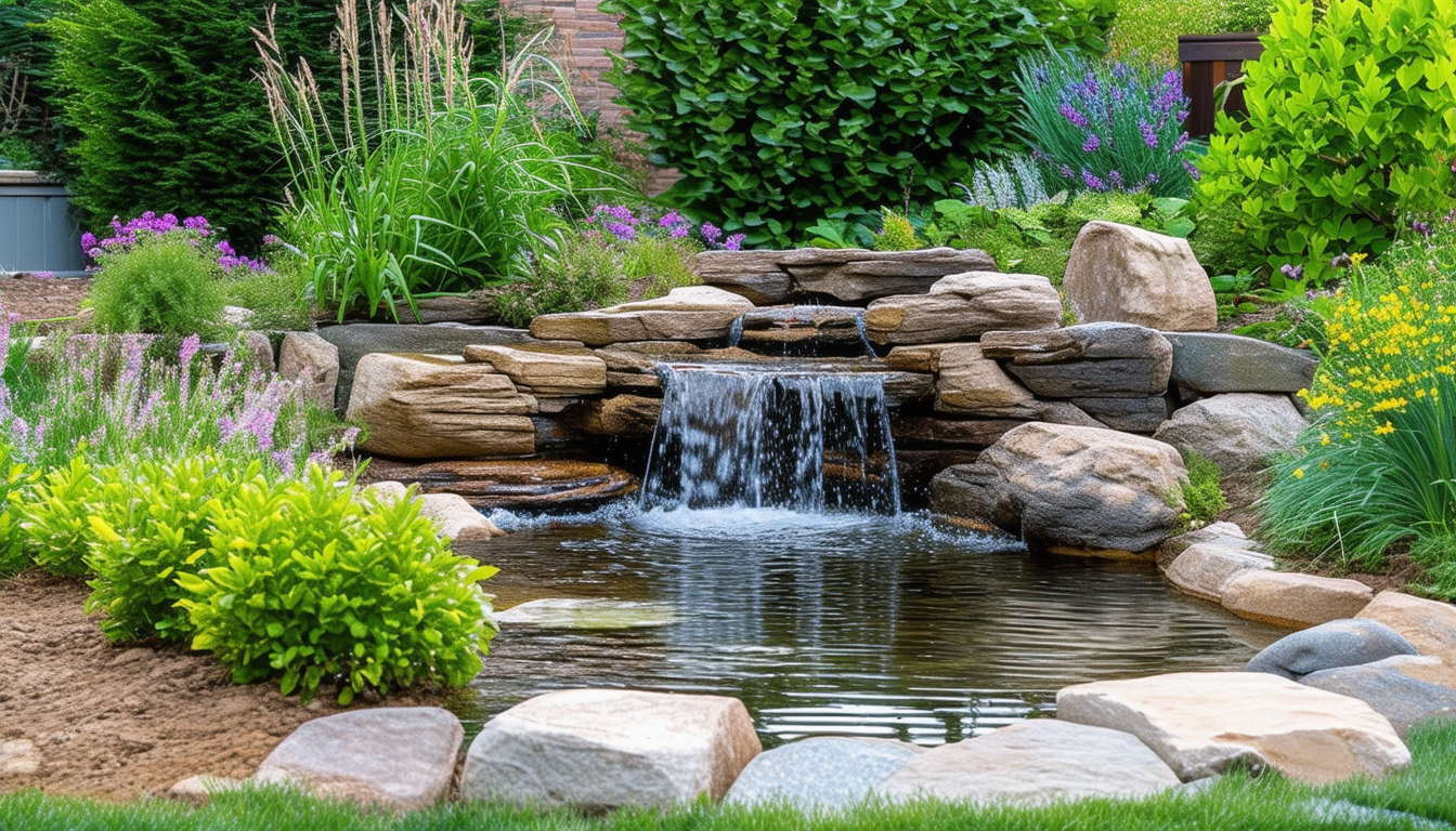 Tranquil Garden Waterfall Oasis