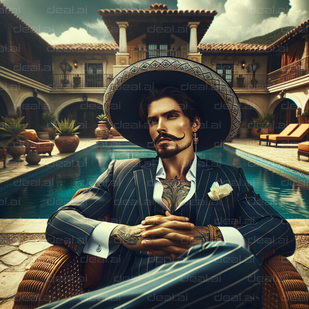 Dapper Gentleman by the Poolside