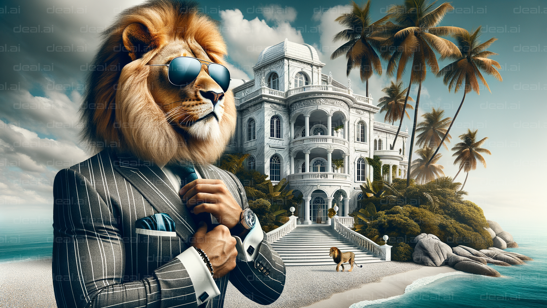 Lion in Style by the Sea