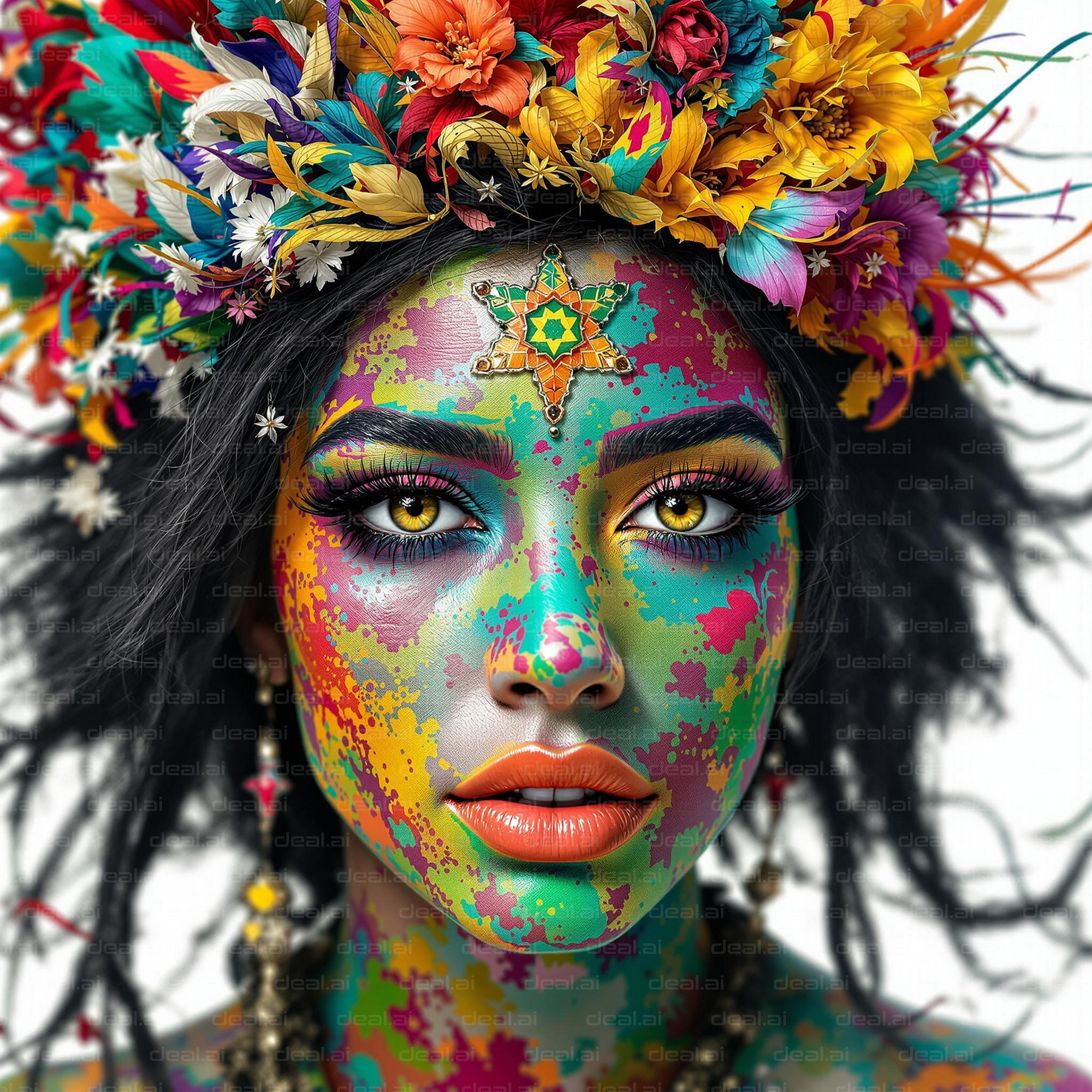 Colorful Festival Face Art