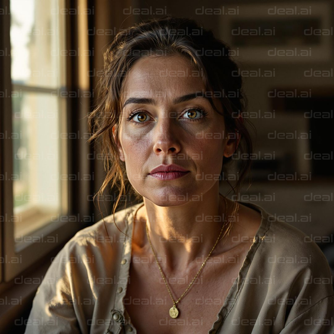 Thoughtful Gaze by the Window