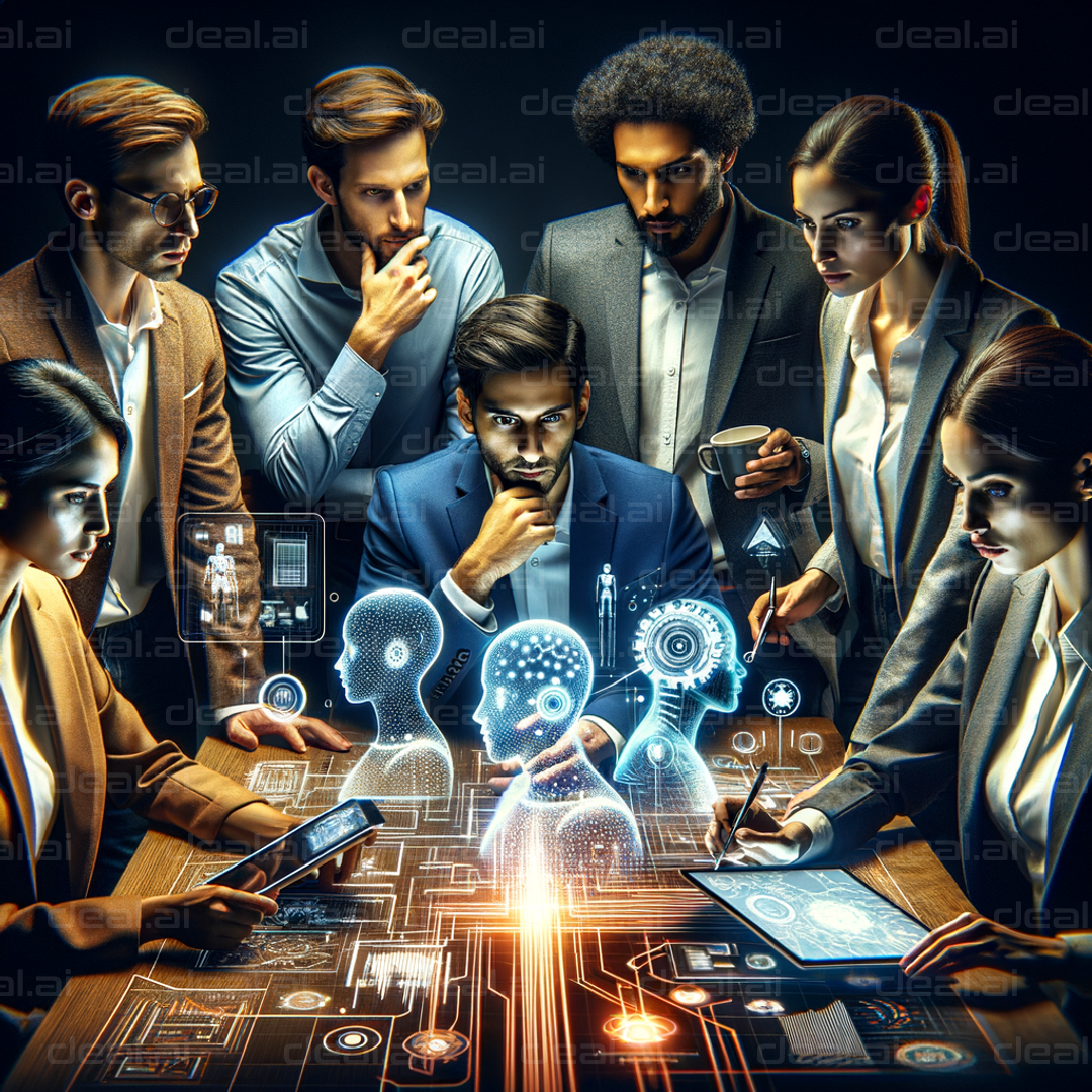 "Team Collaborating on AI Project"