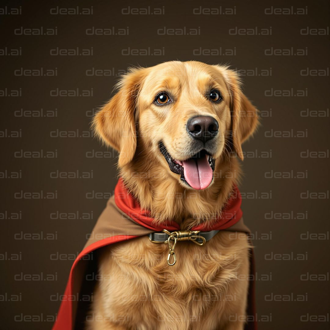 Heroic Dog in a Red Cape