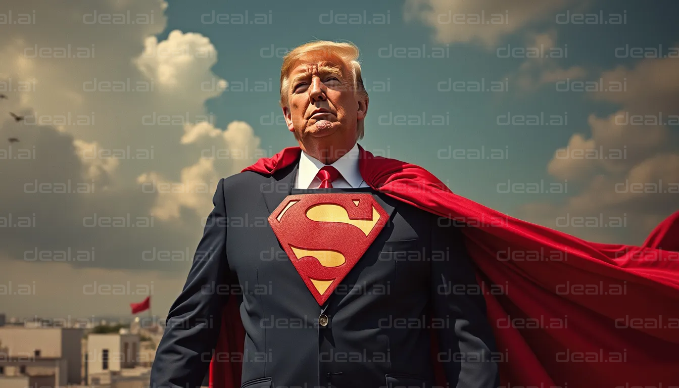 Heroic Businessman in Suit and Cape