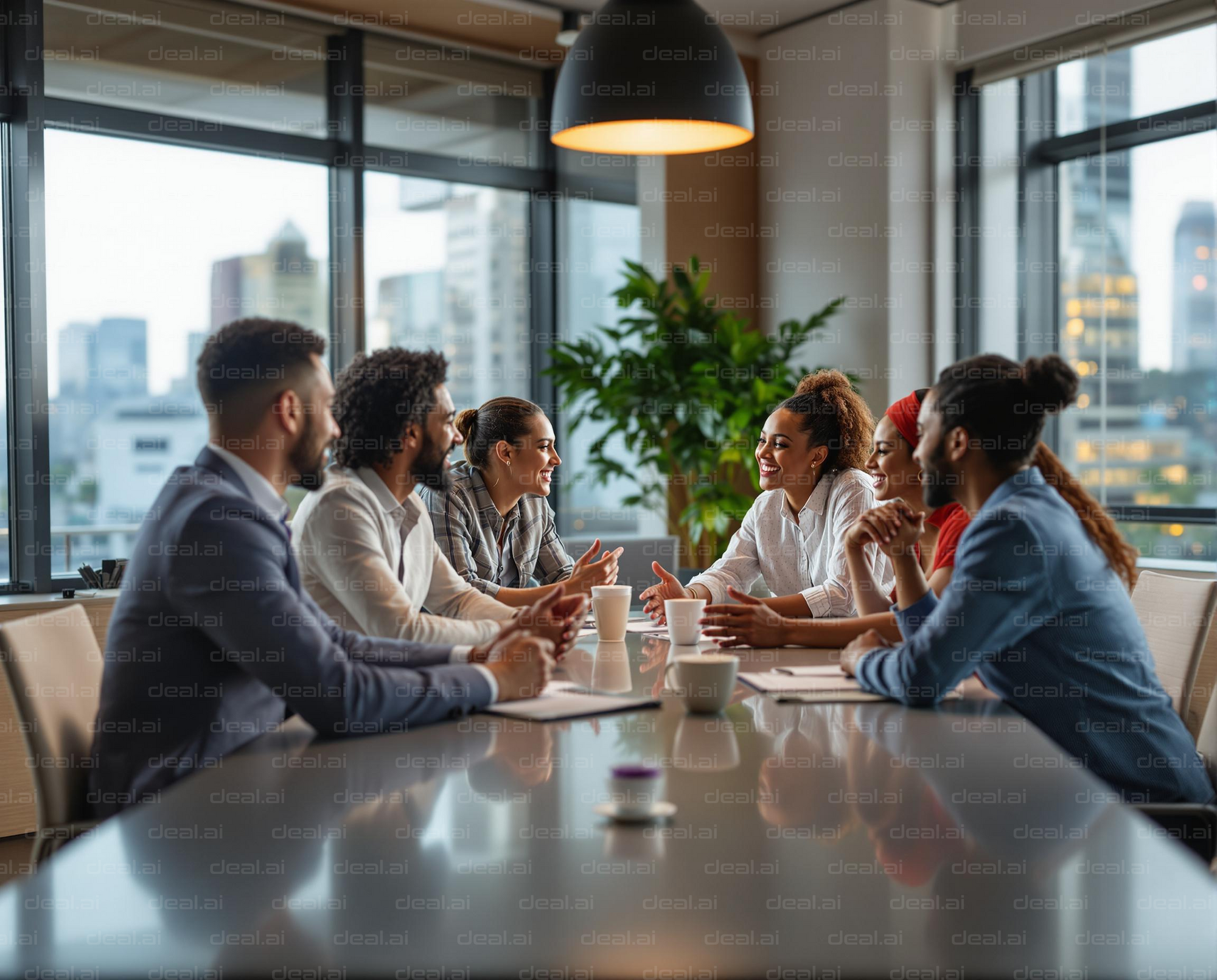 Team Meeting in Modern Office