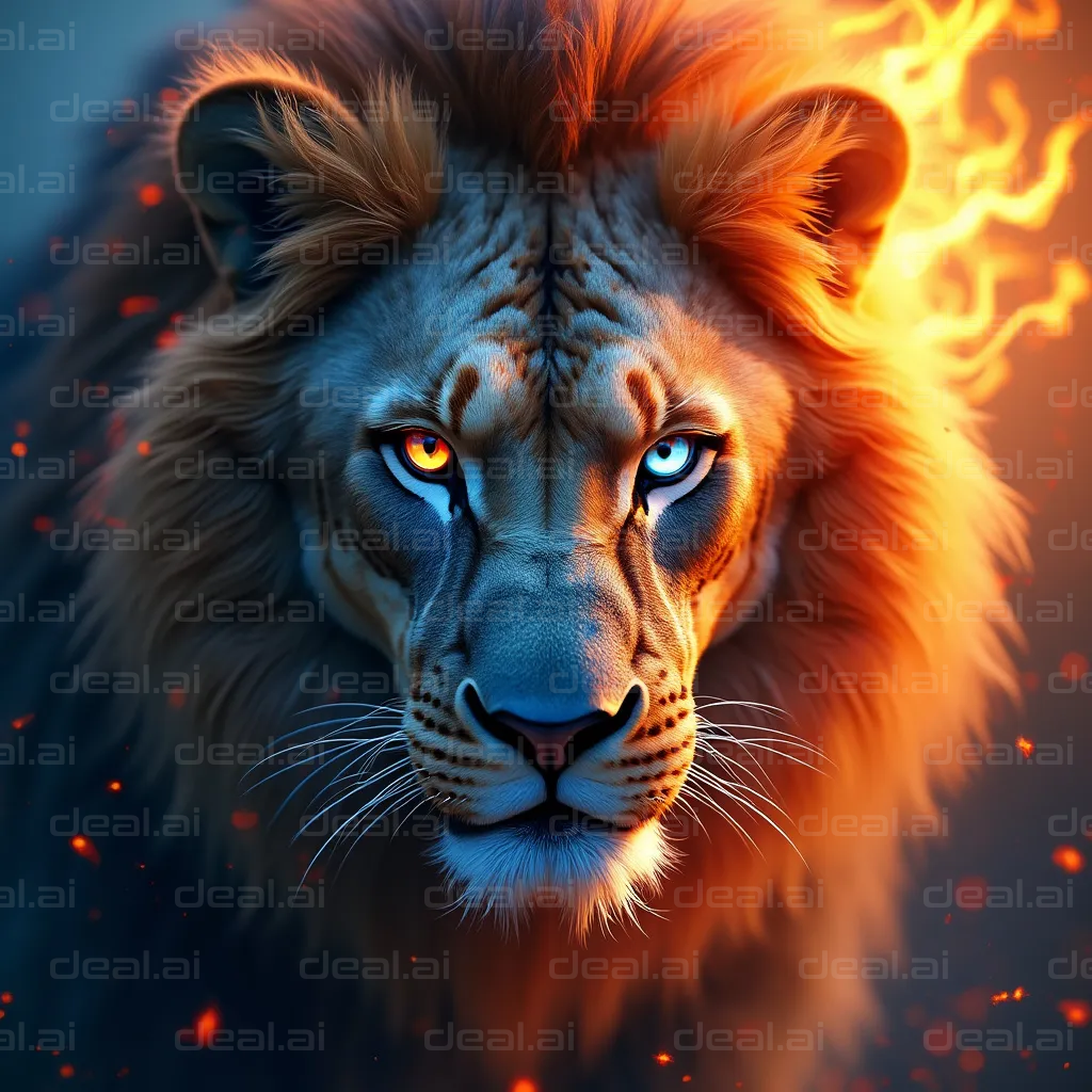 Fiery Dual-Eyed Lion