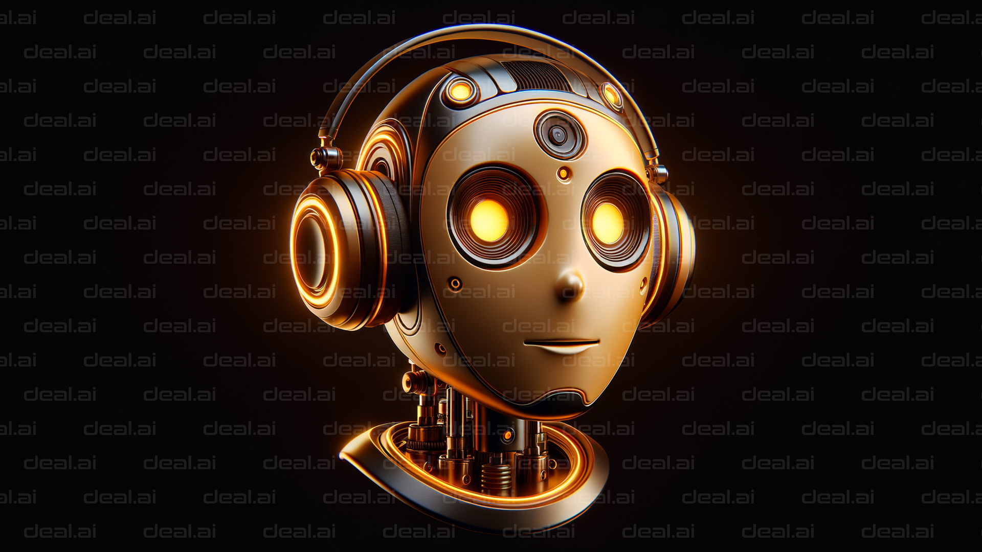 "Futuristic Robot with Headphones"
