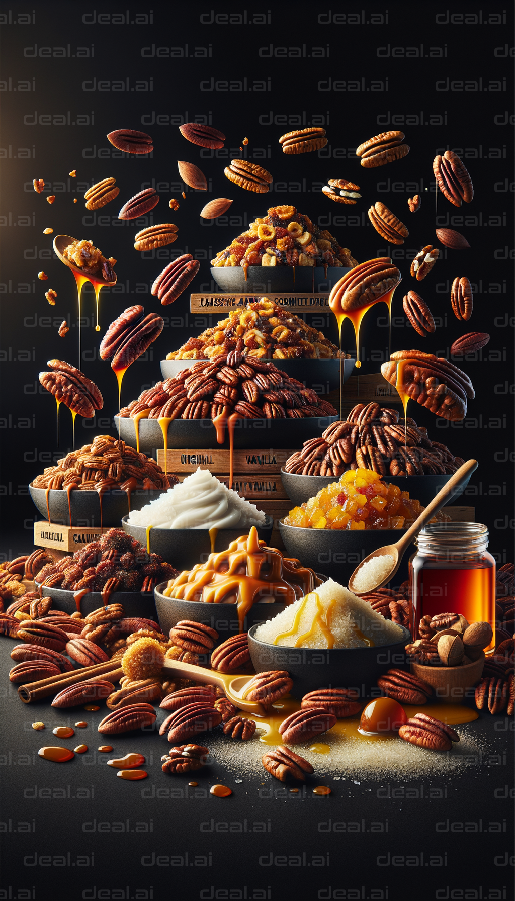 "Sumptuous Nut and Caramel Delight Display"