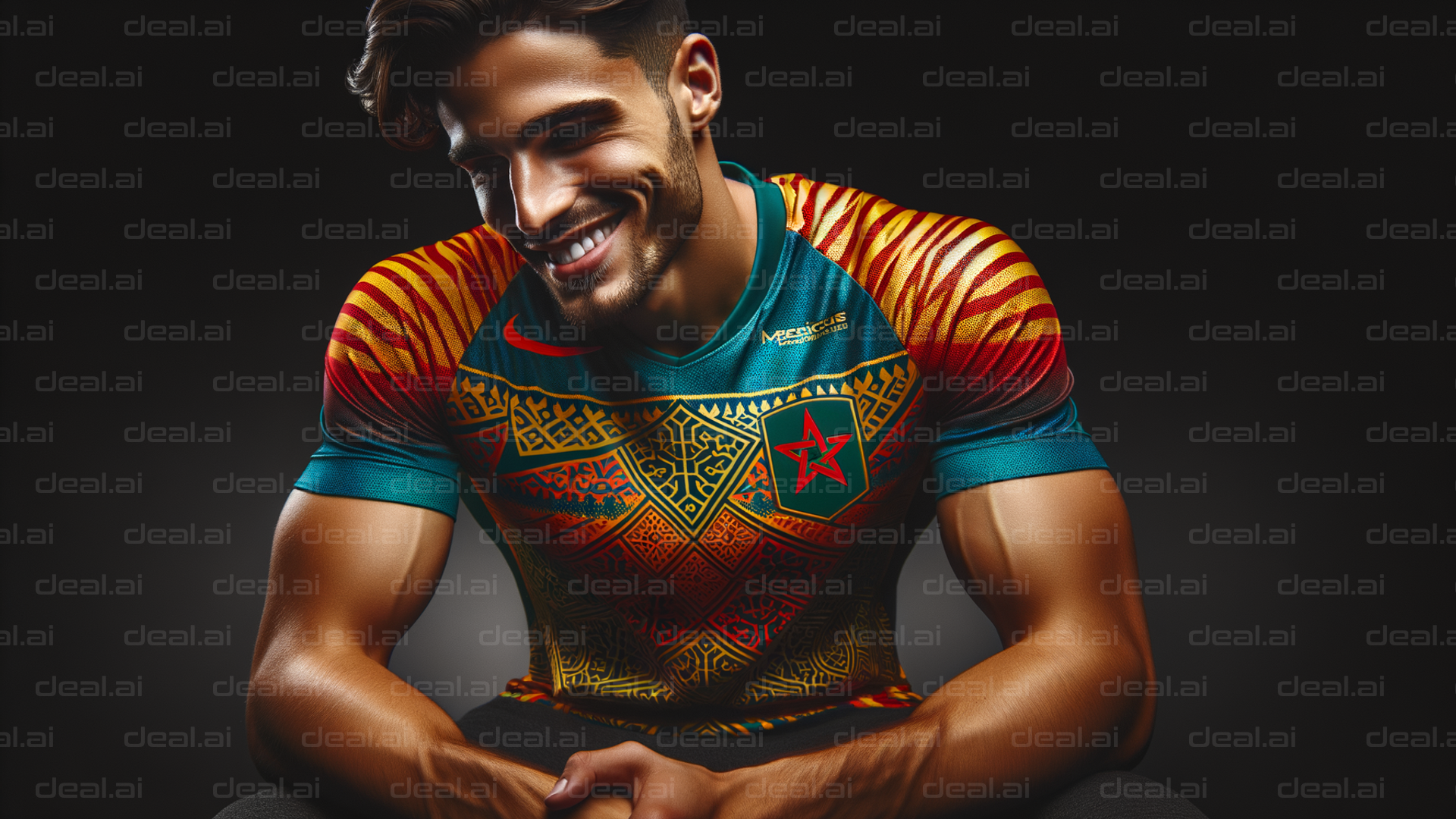 Smiling Athlete in Colorful Sports Jersey