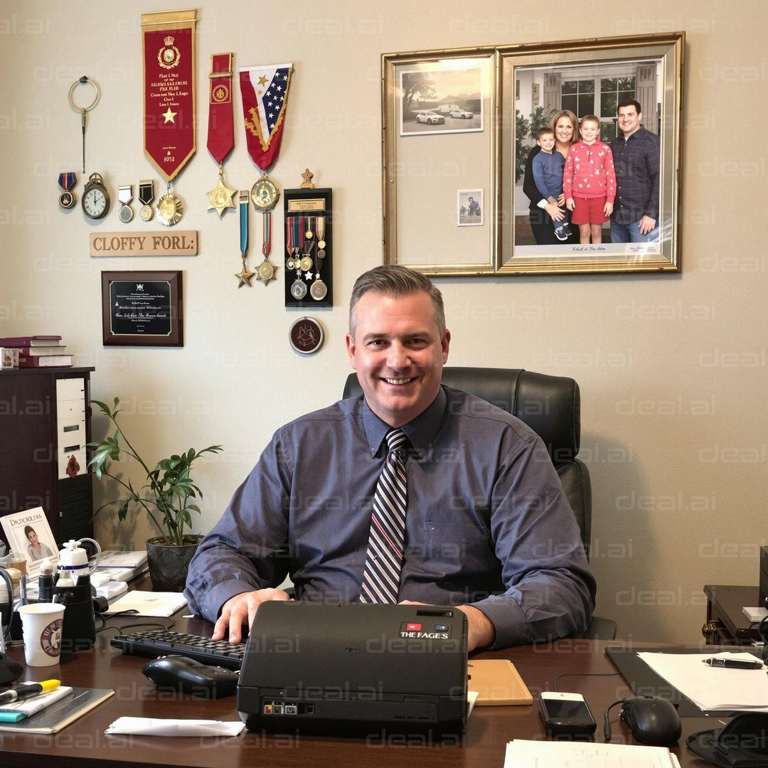 Office Decor and Smiling Professional