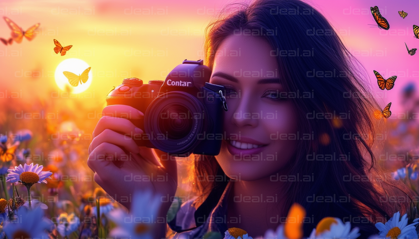 "Capturing Sunset with Butterflies"