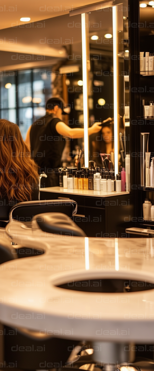 Stylish Salon Mirror Reflection