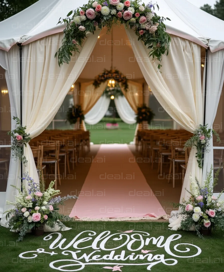 Elegant Wedding Tent Entrance