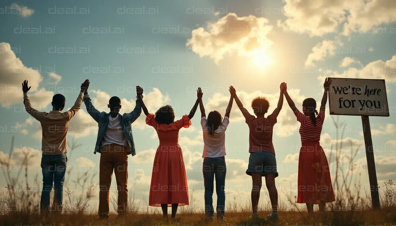 "Unity in Support at Sunset"