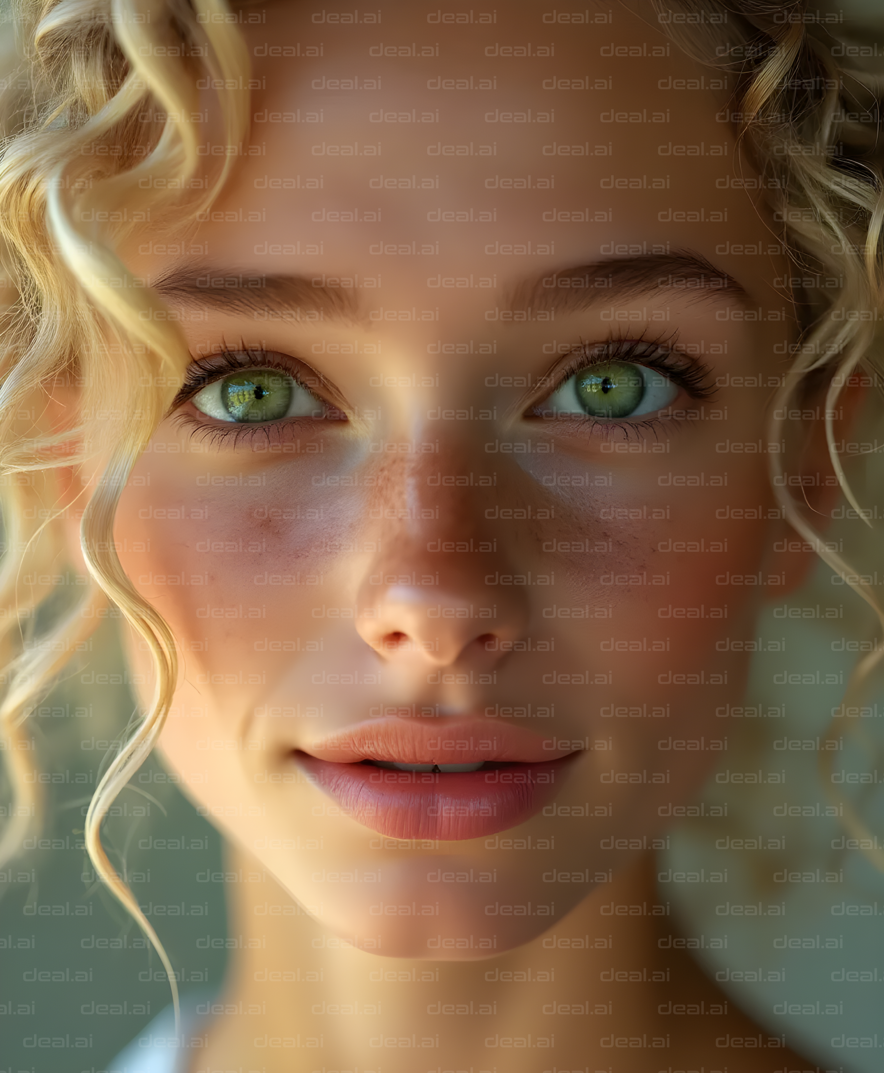 Portrait of Green Eyes and Curls