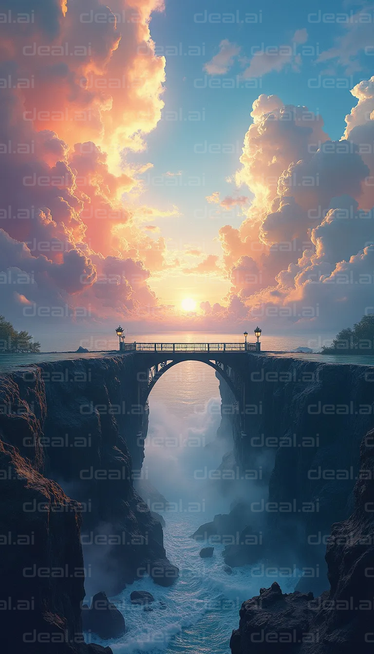 "Majestic Bridge at Sunset"