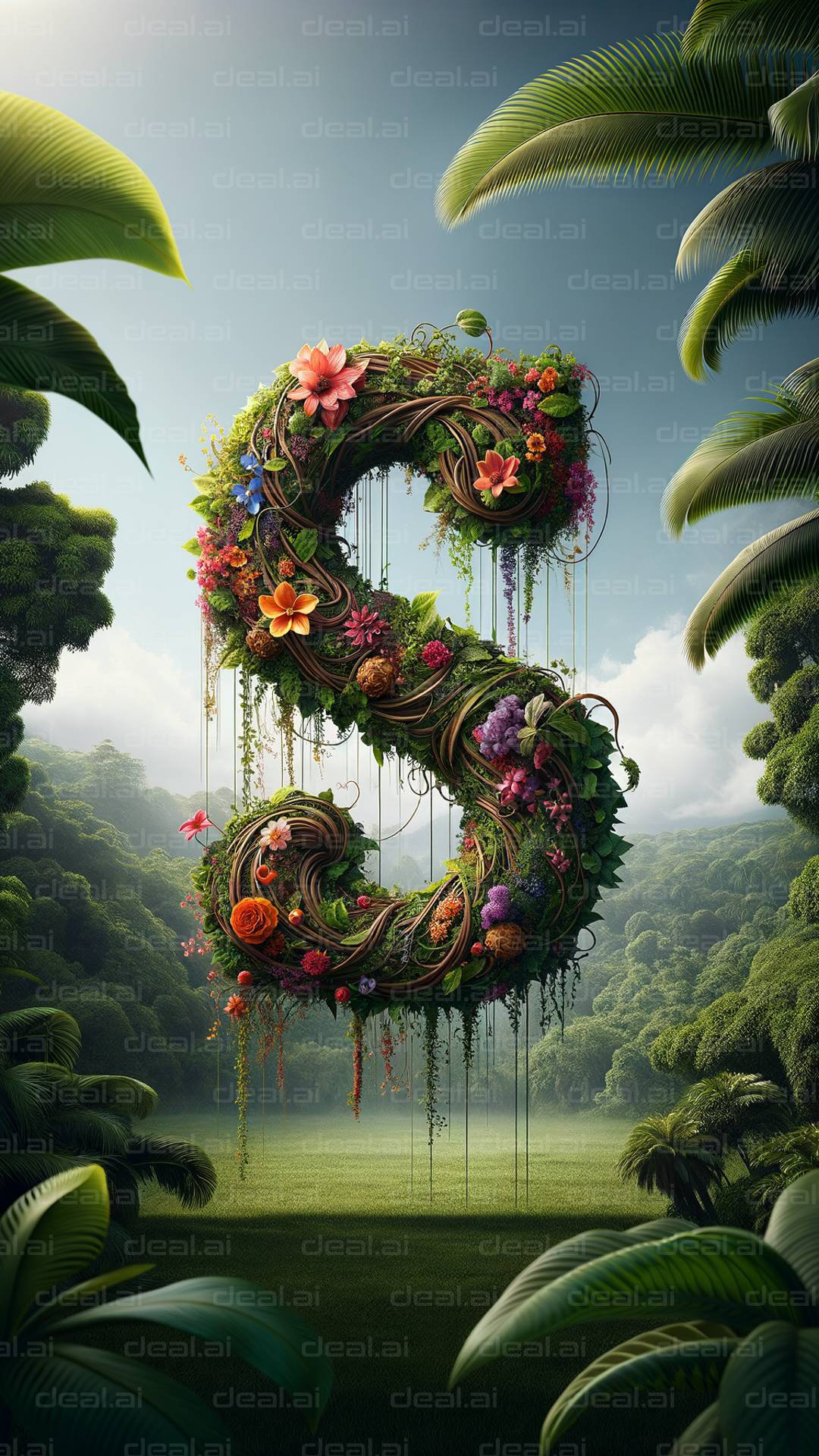 Floral Number Three in Tropical Paradise