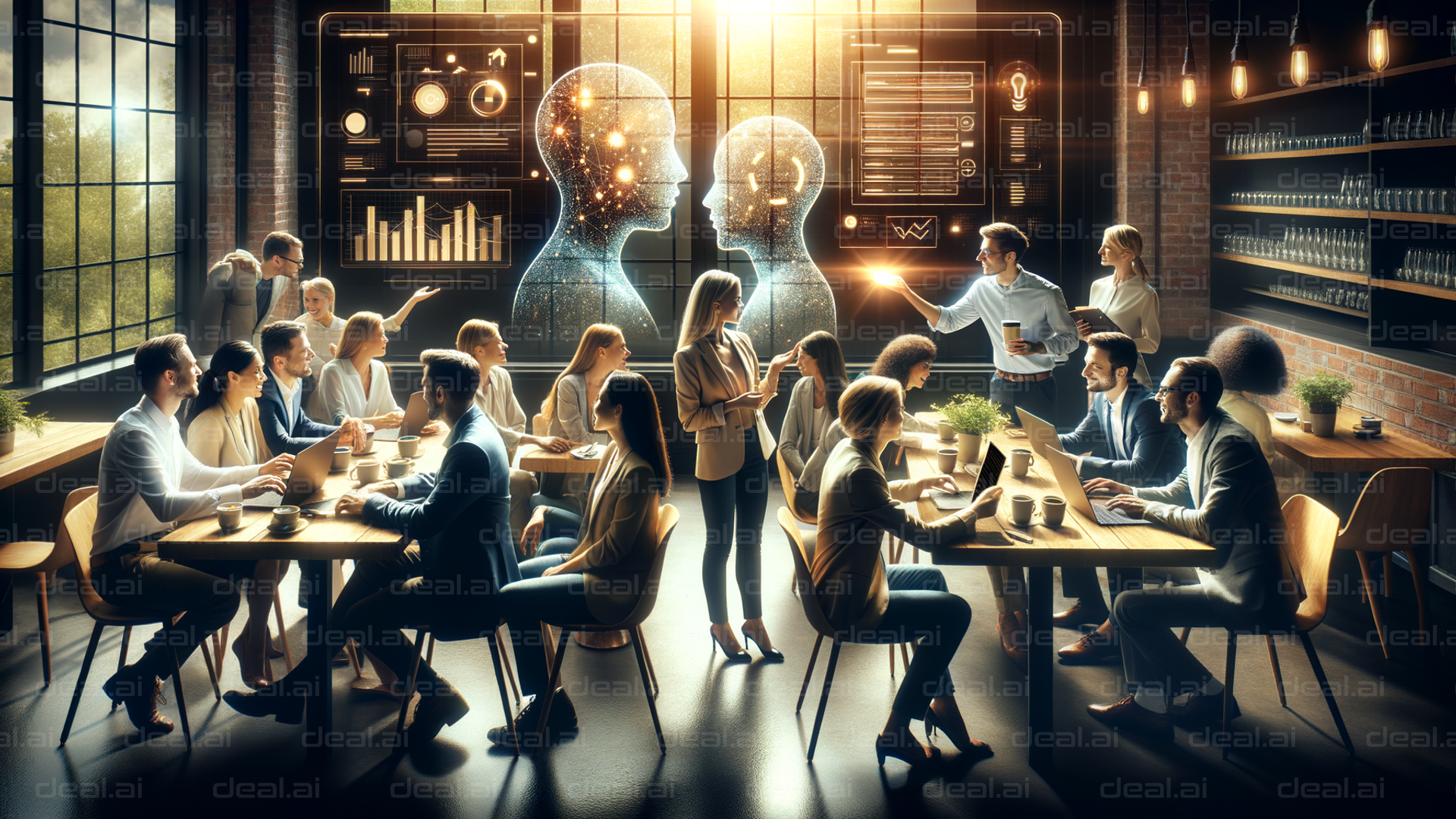 Futuristic Team Collaboration Meeting