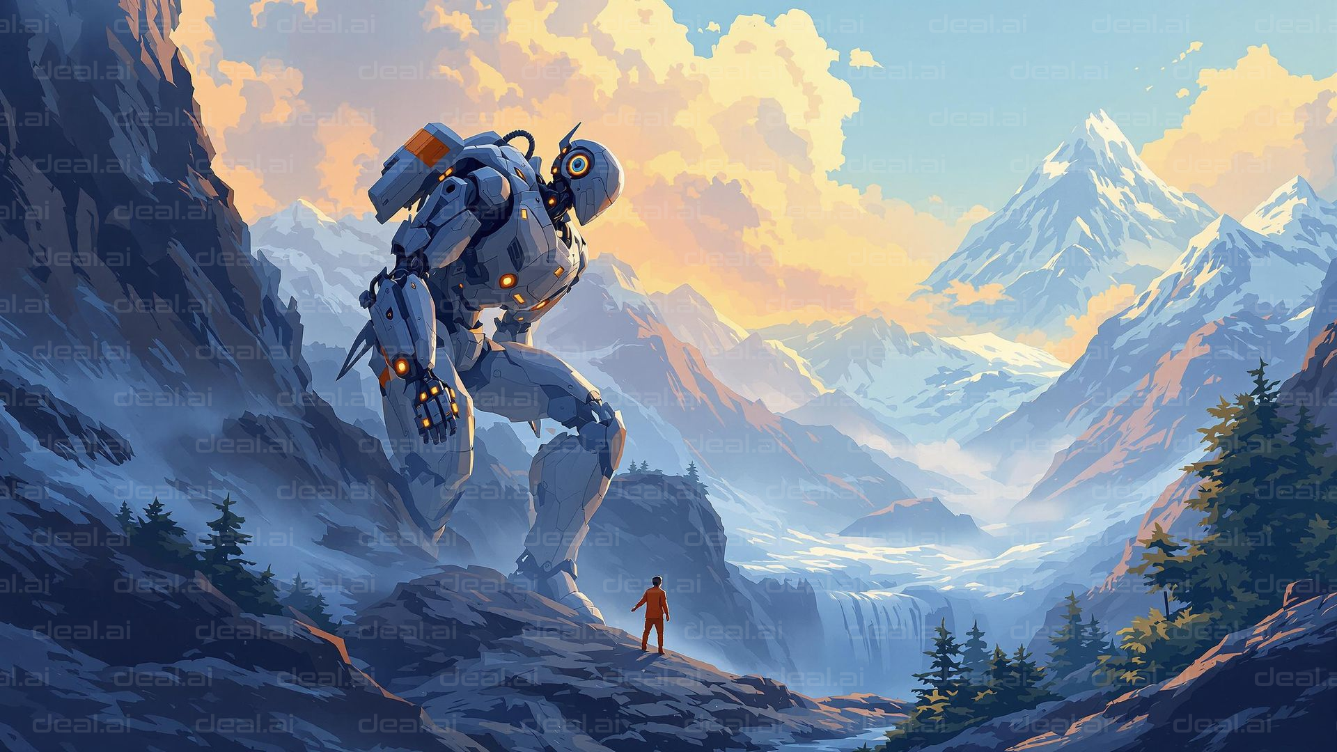 Robot and Human Meet in Mountains