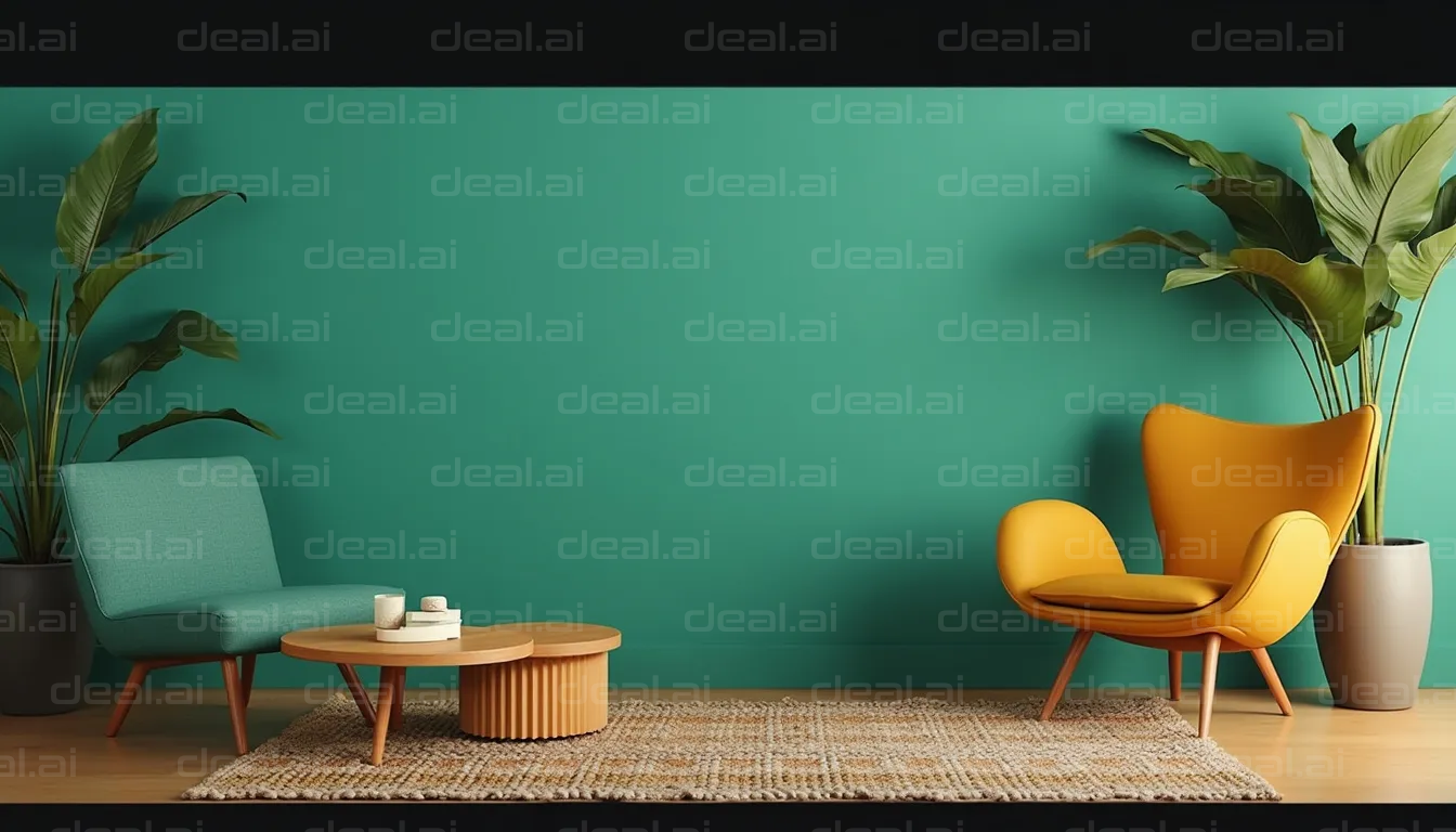 "Chic Modern Living Room with Plants"