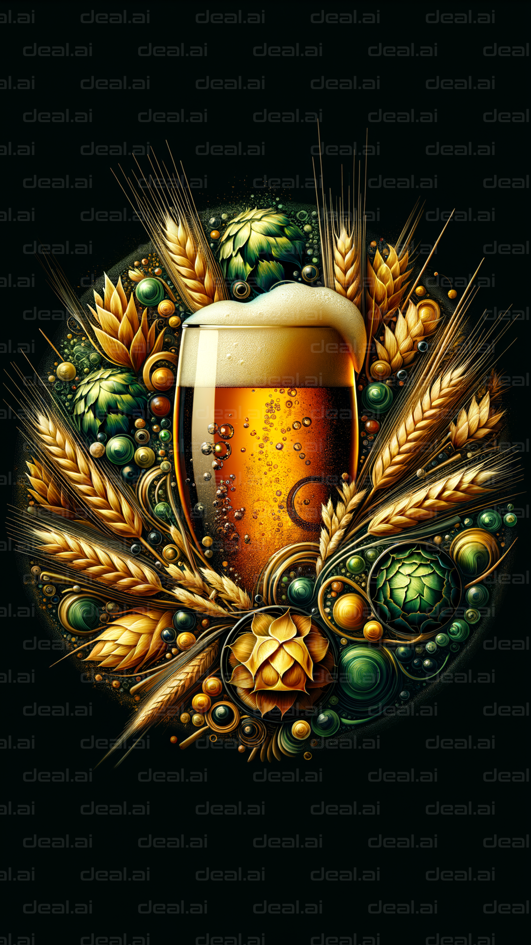 Artistic Beer and Barley Composition