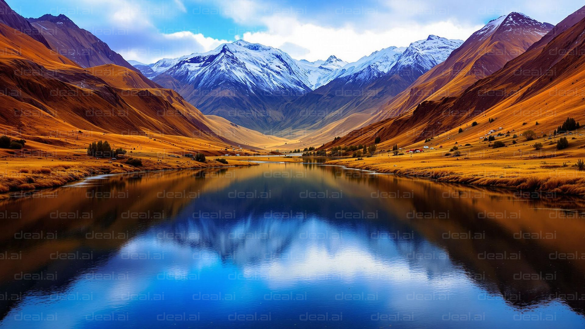 "Autumn Mountain Reflection"