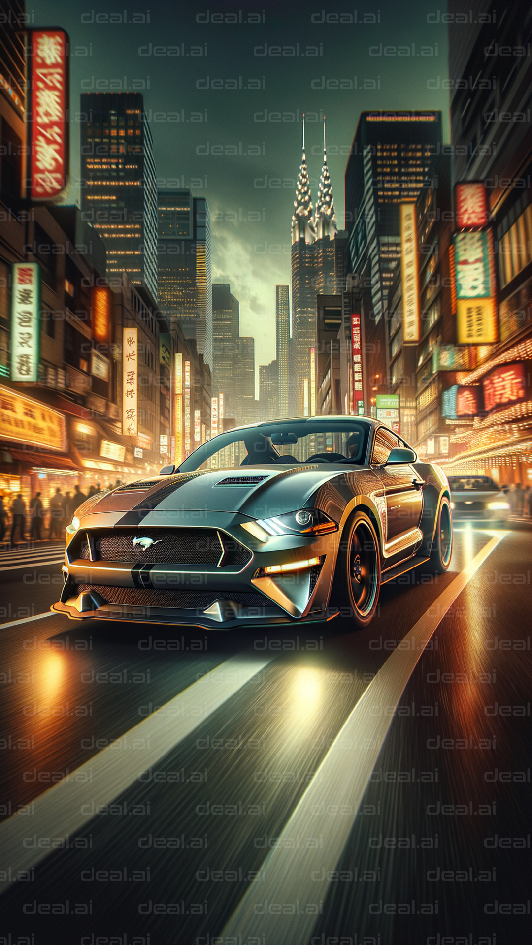 Mustang in Neon Metropolis Chase