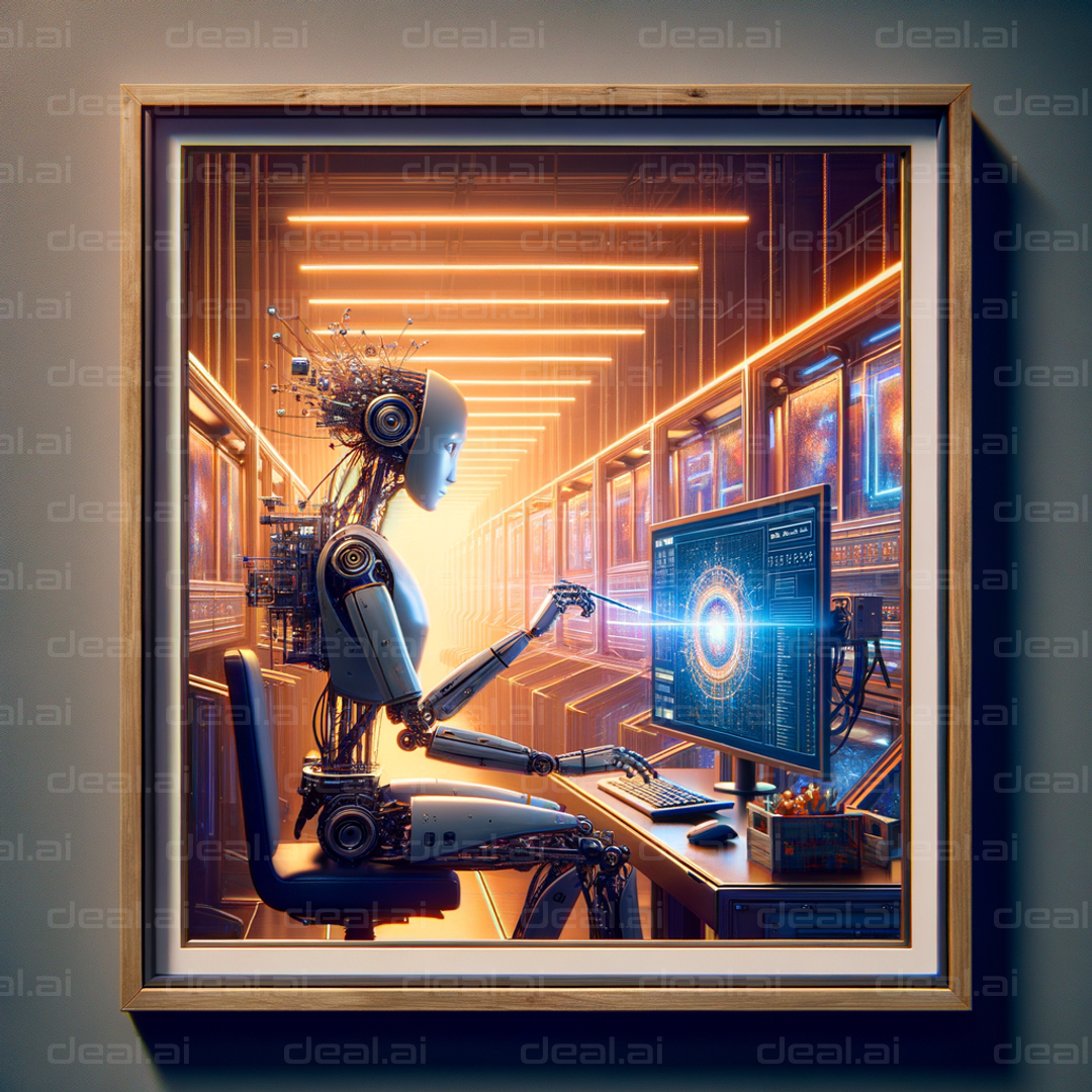 "Robot Working in Futuristic Lab"