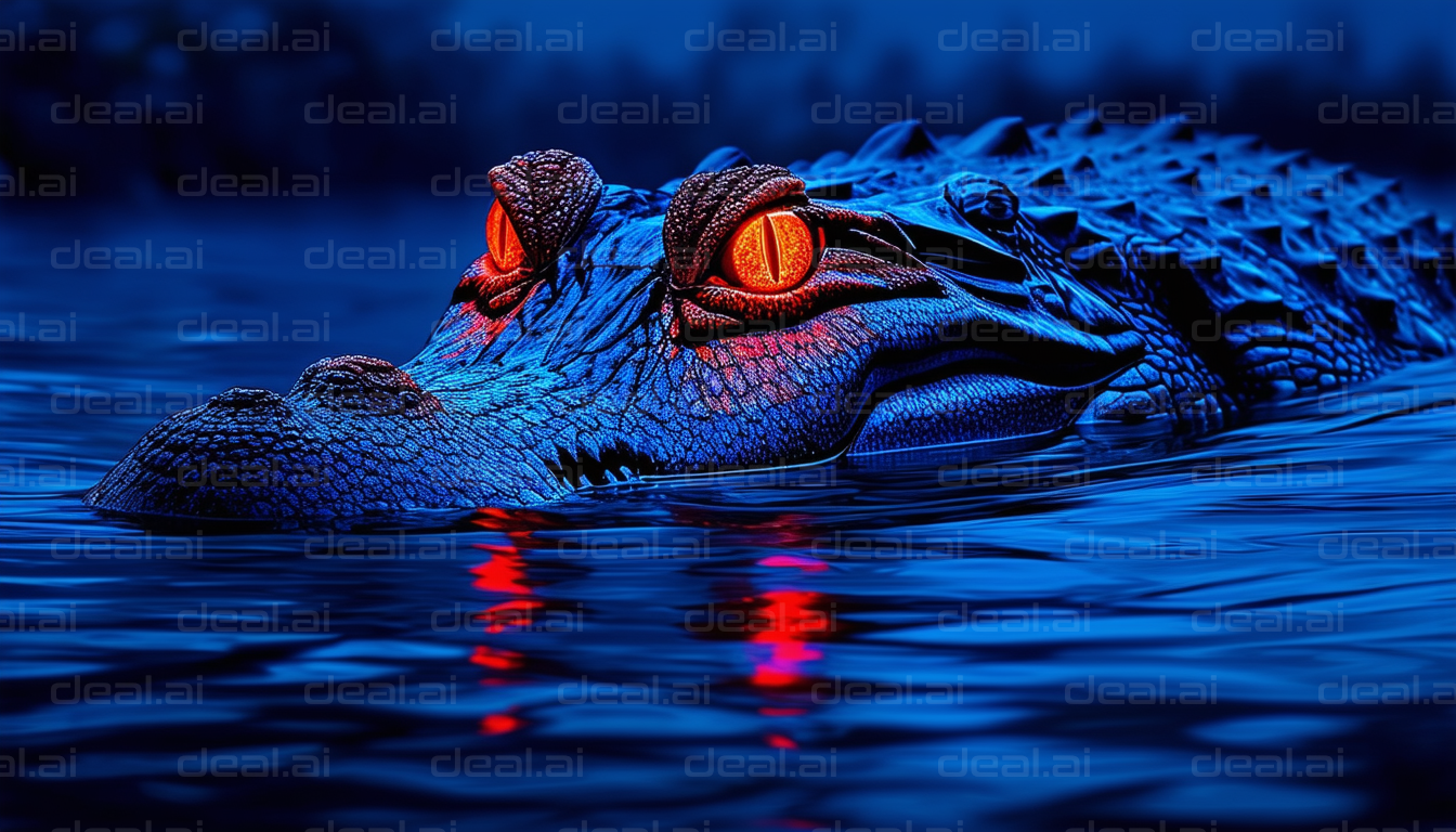 "Glowing Eyes of the Night Gator"