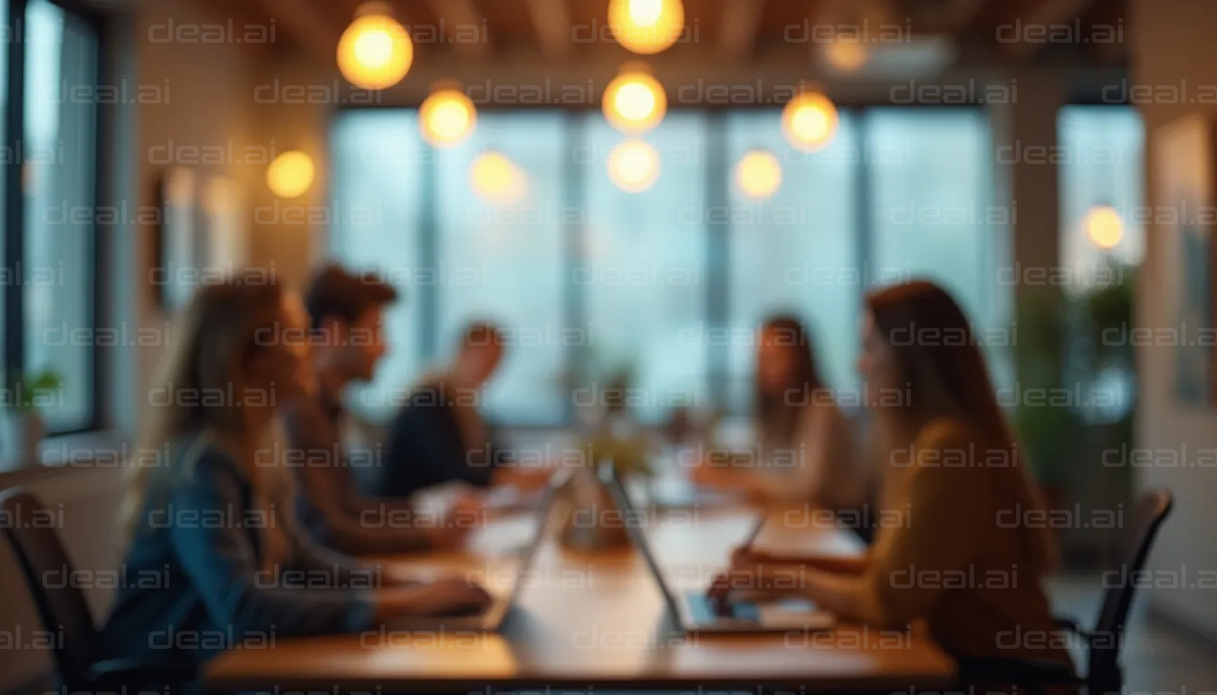Blurred Office Meeting Scene