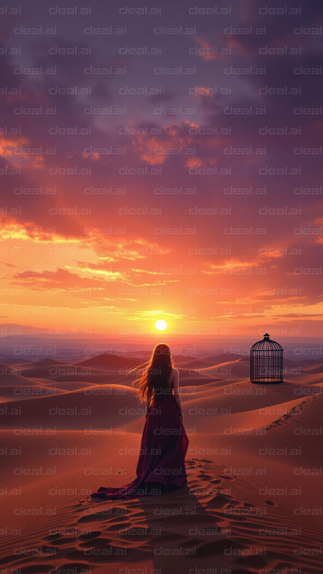 "Sunset Solitude in the Desert"