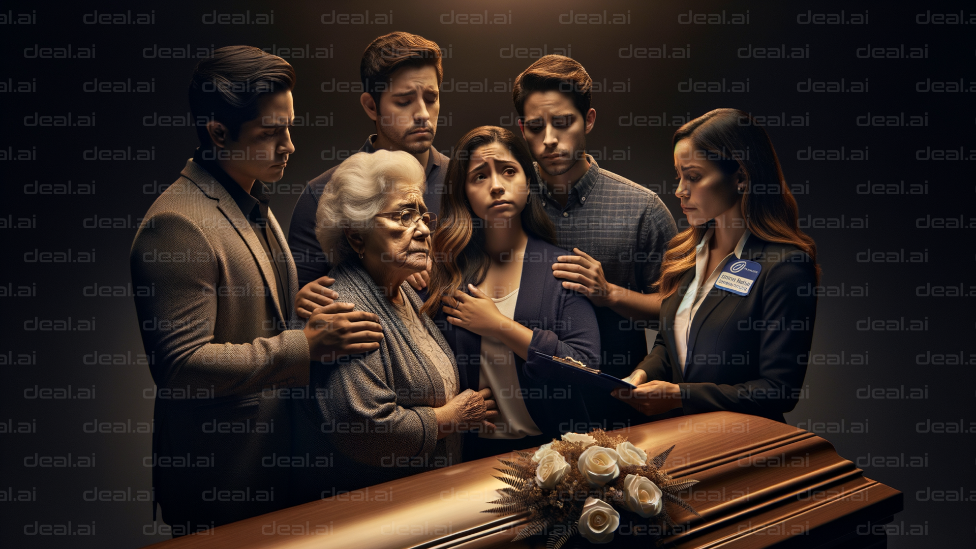 Family Mourning Together at Funeral