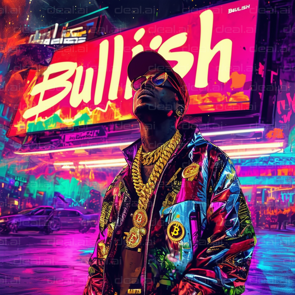 "Crypto Enthusiast Under Neon Lights"